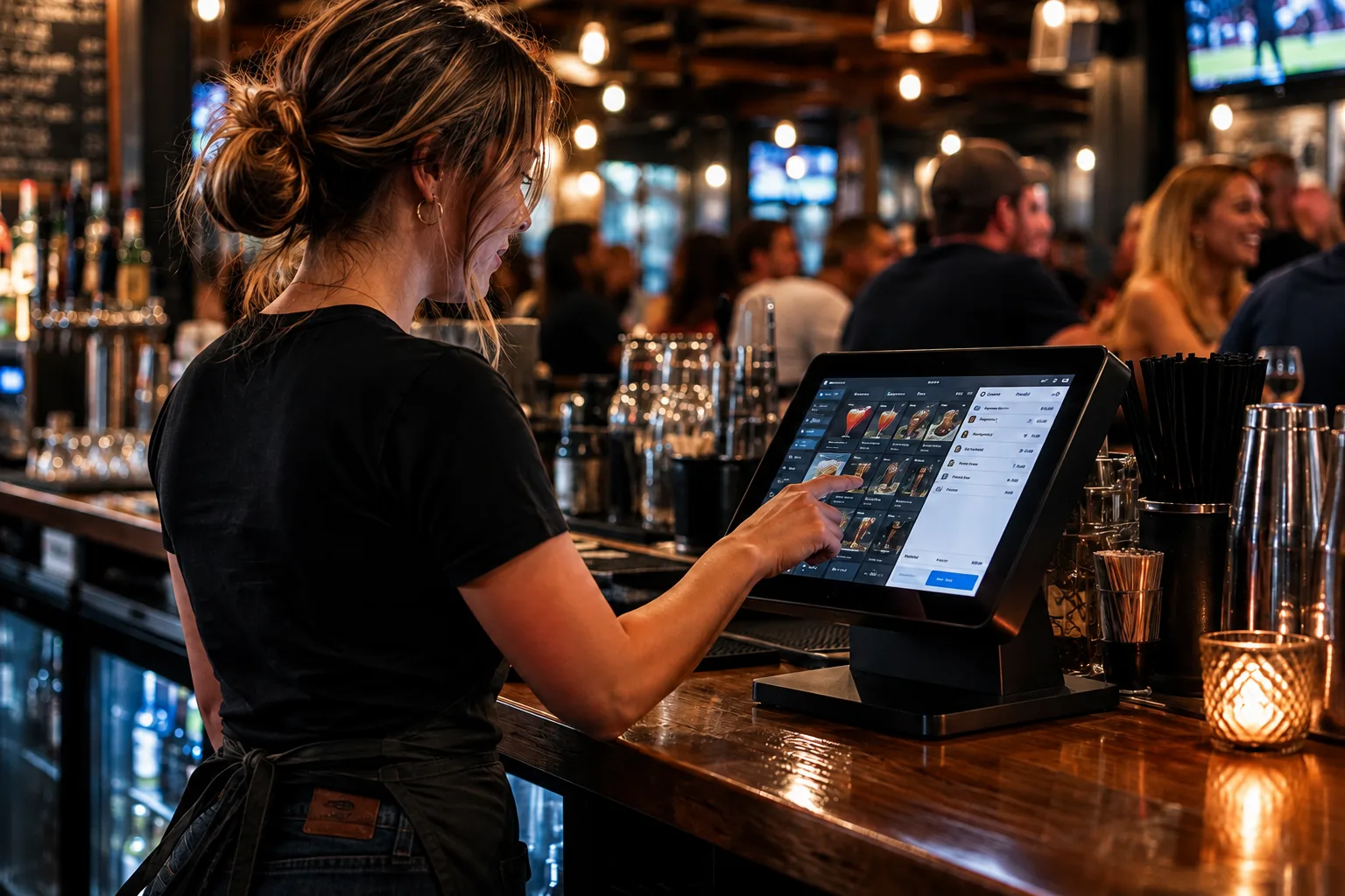 Bars and nightclubs business using a point-of-sale system
