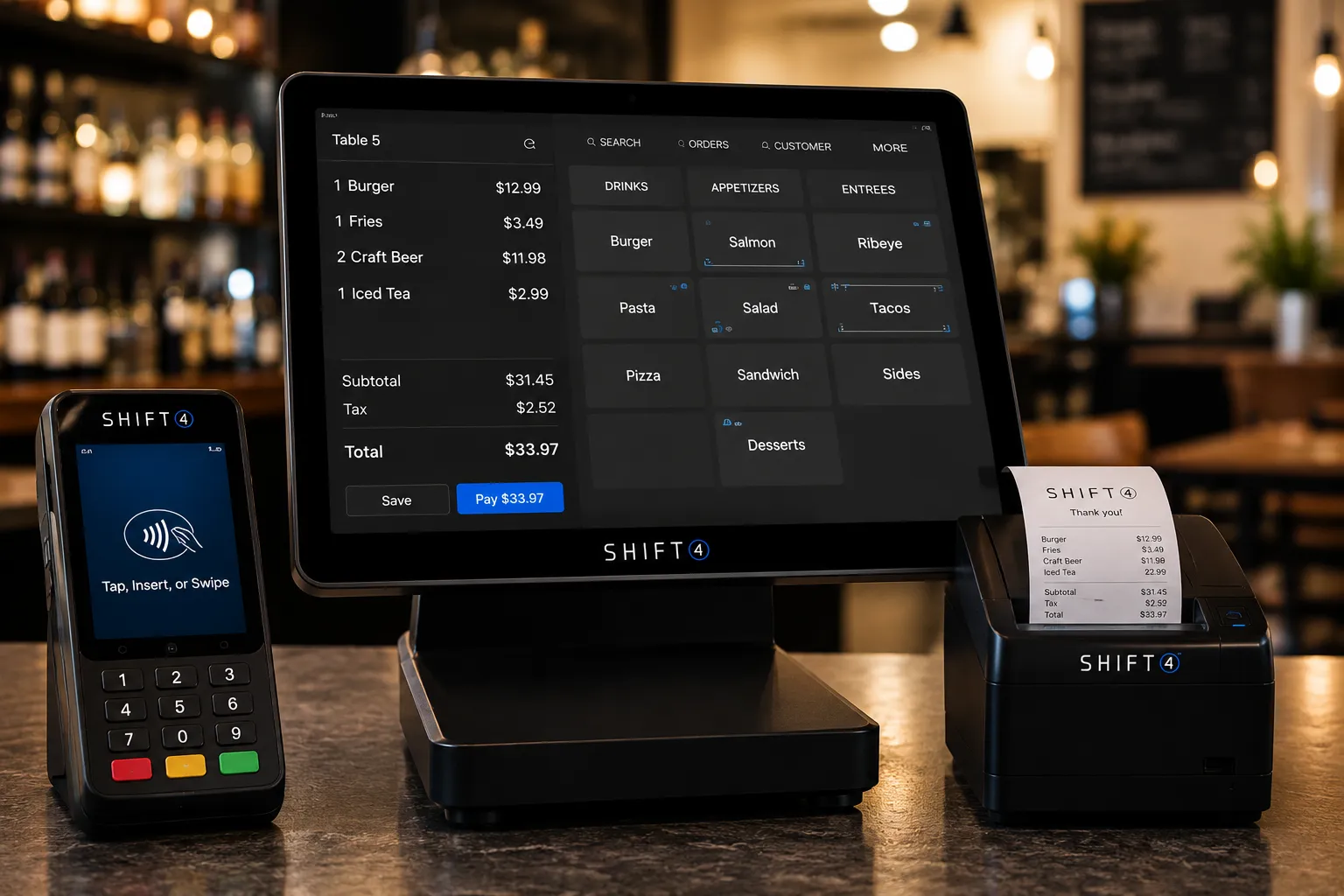Restaurants payments point-of-sale configuration