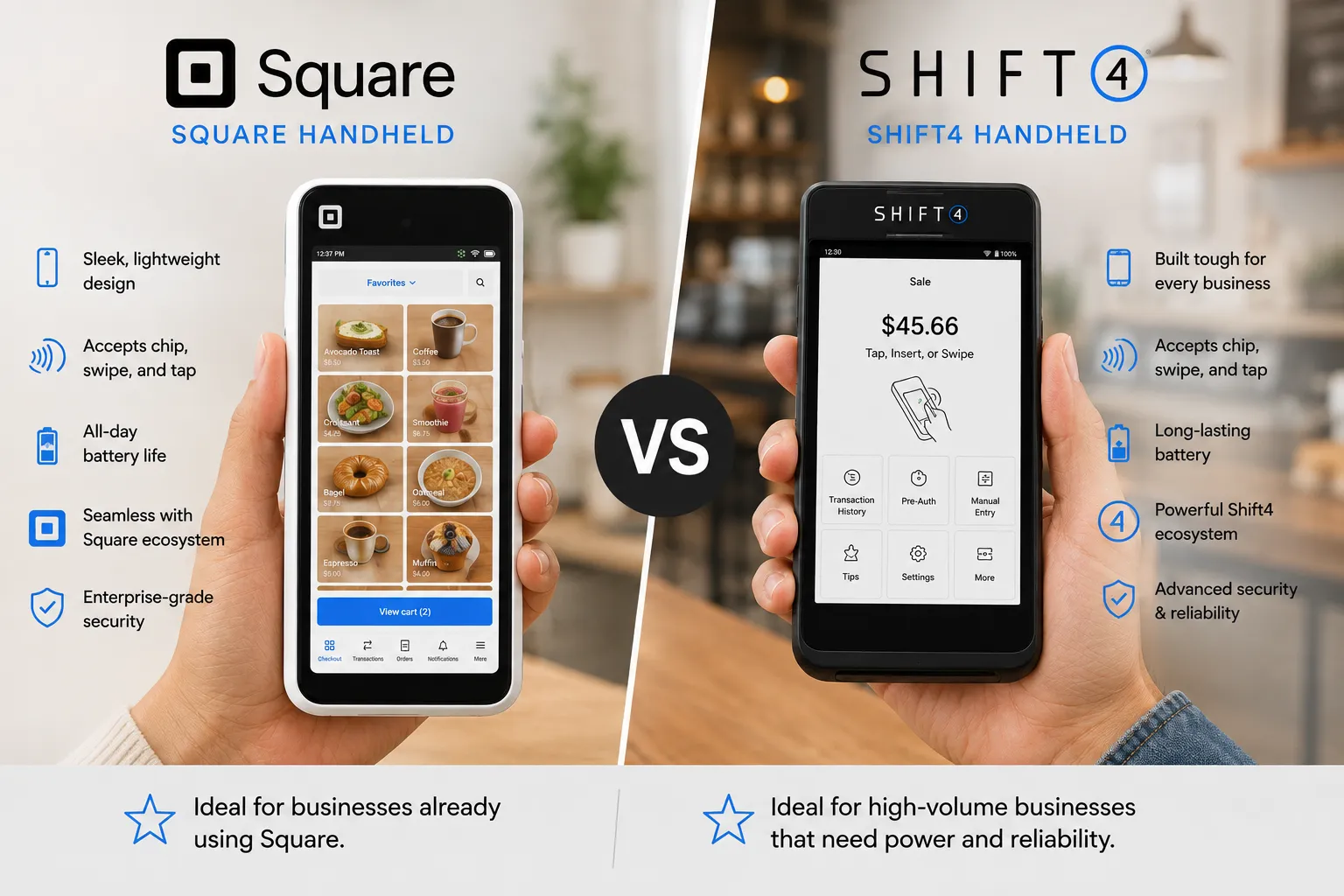 Food trucks payments POS equipment comparison